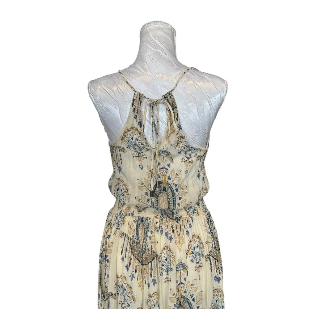 O’Neill Y2K Grecian Print Rayon Maxi Dress Double Slits XS - Picture 7 of 16